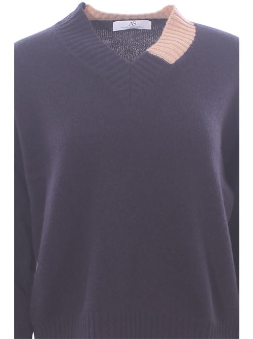 two-tone v-neck ANNA SERAVALLI | S1962M02202/024